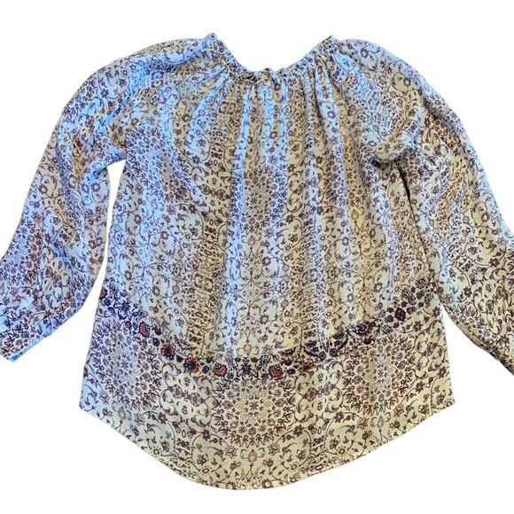 L’agence Womens Crawford Billow Sleeve blouse purple white floral extra small - Picture 8 of 11